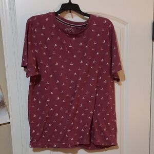 Maroon Denim & Flower Sailboat T